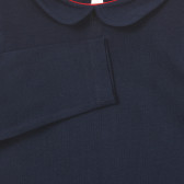Βαμβακερή μπλούζα με γιακά, σε μπλε ναυτικό ZY 316973 2