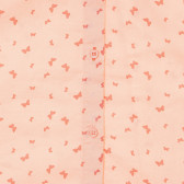 Κοντομάνικο πουκάμισο με σταμπωτές πεταλούδες, κοραλί ZY 317044 4