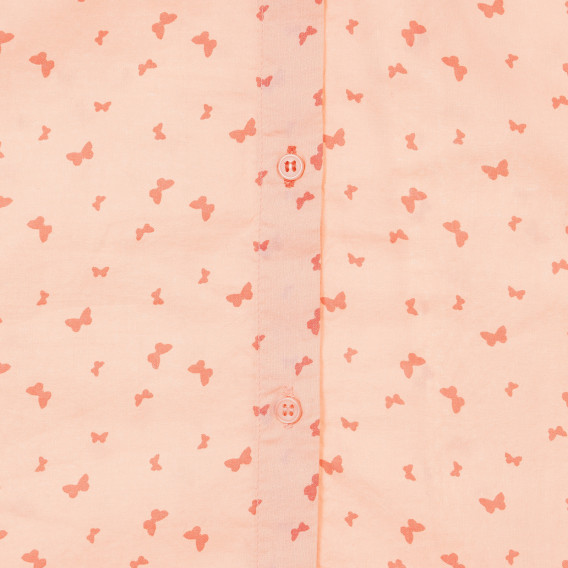 Κοντομάνικο πουκάμισο με σταμπωτές πεταλούδες, κοραλί ZY 317044 4