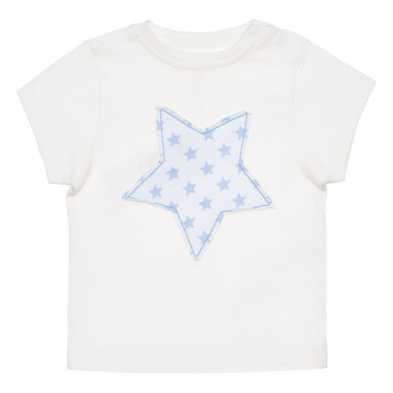 Μπλε και άσπρη πιτζάμα με στάμπες, για μωρό ZY 317160 2