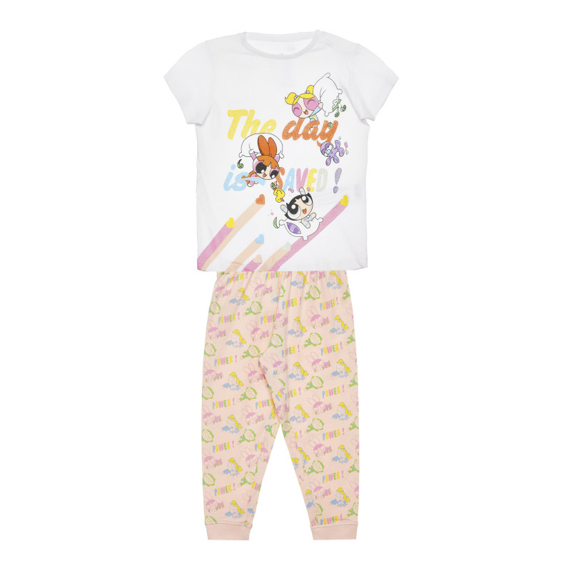 Πολύχρωμες πιτζάμες με στάμπα Pawerpuff, για κορίτσι  317193