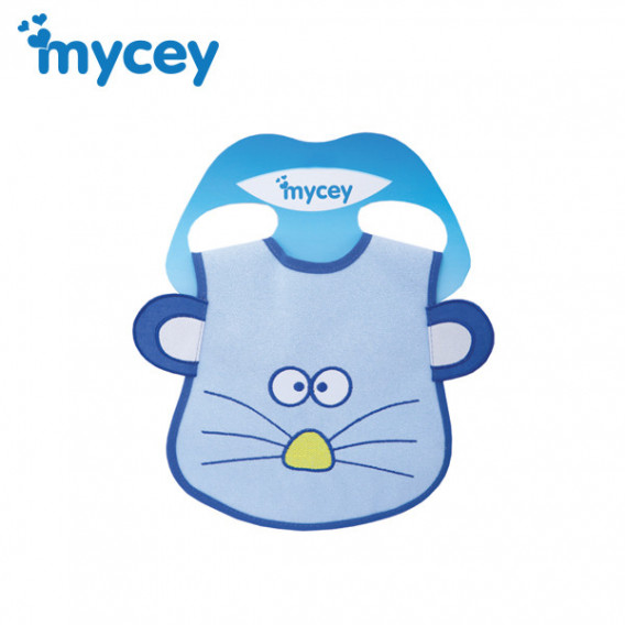 Αδιάβροχη σαλιάρα, ποντίκι με αυτιά εκτύπωση σε μπλε χρώμα για ένα αγόρι Mycey 3176 2