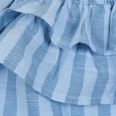 Μπλε ολόσωμη φόρμα με βολάν και ριγέ στάμπα ZY 317640 2