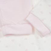 Ροζ και λευκές πιτζάμες με σταμπωτές καρδιές ZY 317719 4