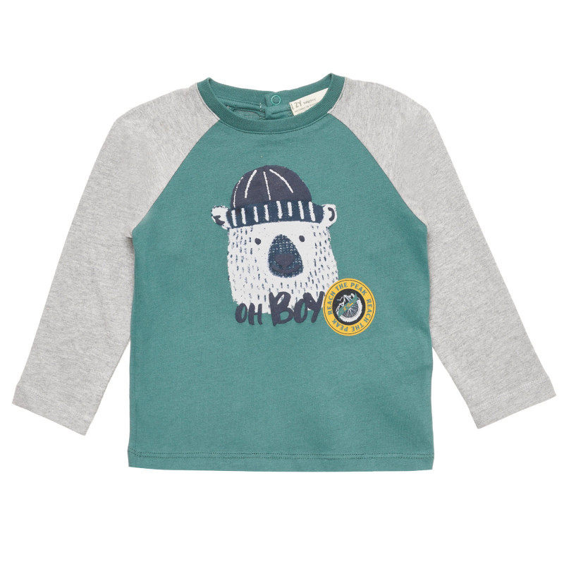 Πράσινη μπλούζα με στάμπα Αρκουδάκι, για μωρό  317812