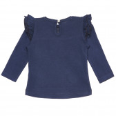 Μπλε μπλούζα με βολάν και φλοράλ λεπτομέρειες, για μωρό ZY 317909 4