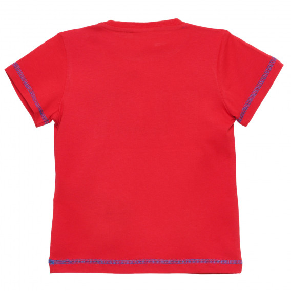 Κόκκινο βαμβακερό μπλουζάκι με μπλε λεπτομέρειες, για μωρό ZY 317919 3
