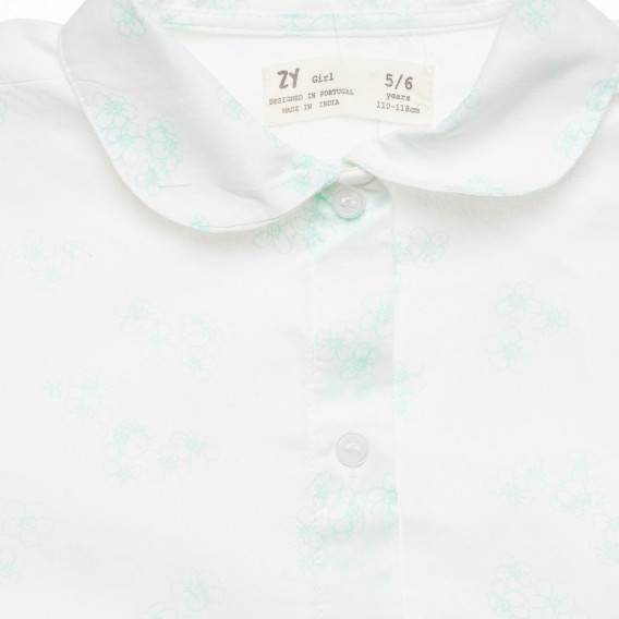 Λευκό πουκάμισο με φλοράλ στάμπα ZY 317974 2