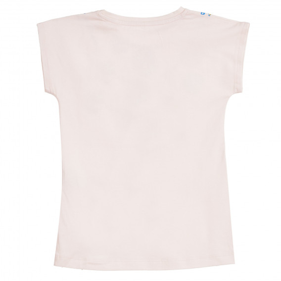 Βαμβακερό μπλουζάκι με καλοκαιρινή στάμπα, απαλό ροζ ZY 317997 4