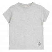 Βαμβακερό μπλουζάκι με λιτό σχέδιο, γκρι ZY 318006 