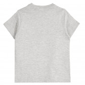 Βαμβακερό μπλουζάκι με λιτό σχέδιο, γκρι ZY 318009 4