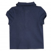 Βαμβακερό μπλουζάκι σε μπλε ναυτικό χρώμα με γιακά ZY 318029 3