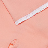 Βαμβακερό μπλουζάκι σε ροζ χρώμα με βολάν και δαντελένιες λεπτομέρειες, για μωρό ZY 318319 3