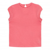 Βαμβακερό μπλουζάκι σε ροζ χρώμα με απλικέ καρδιά ZY 318325 