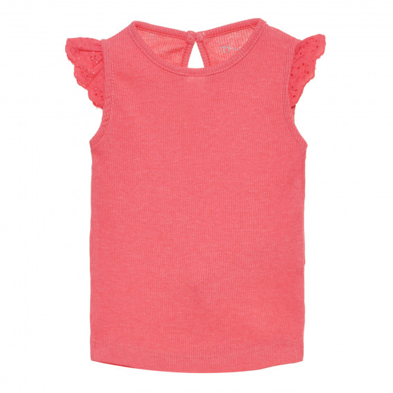 Βαμβακερό μπλουζάκι σε ροζ χρώμα με λιτό σχέδιο, για μωρό ZY 318356 