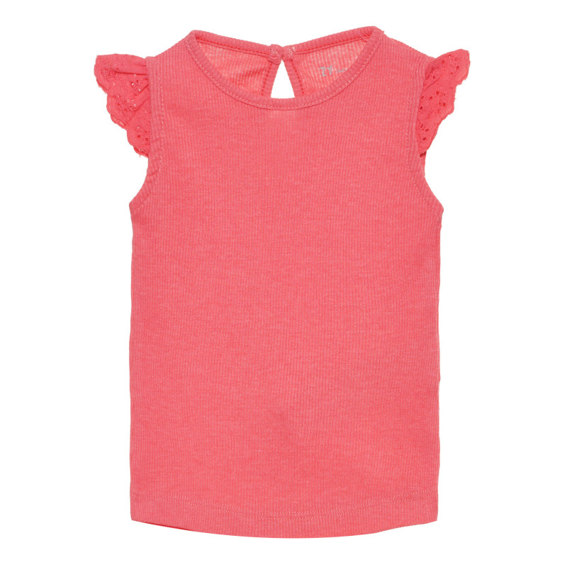 Βαμβακερό μπλουζάκι σε ροζ χρώμα με λιτό σχέδιο, για μωρό  318356