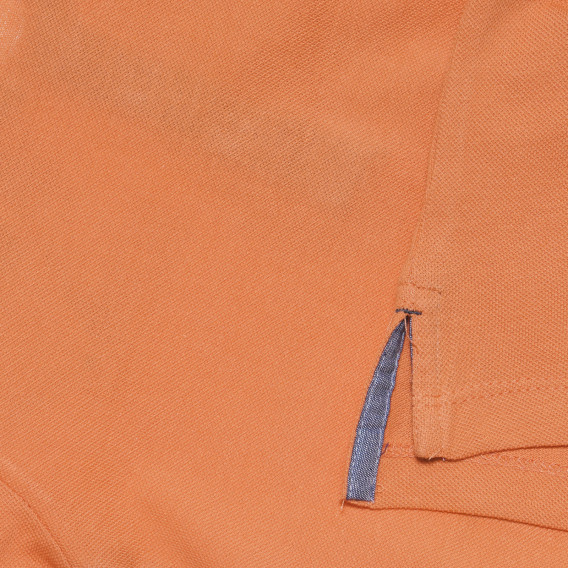 Πορτοκαλί βαμβακερό μπλουζάκι με κοντό μανίκι και μπλε λεπτομέρειες, για μωρό ZY 318378 3