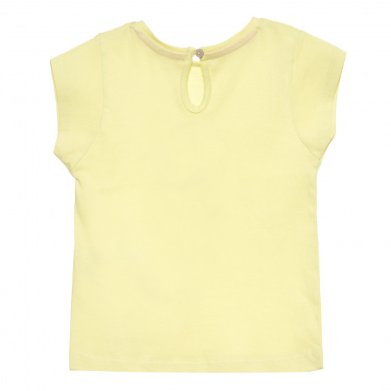 Βαμβακερό μπλουζάκι σε κίτρινο χρώμα με στάμπα ZY 318410 4