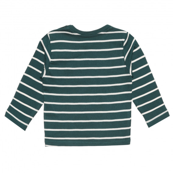 Βαμβακερή μακρυμάνικη μπλούζα με πράσινες και λευκές ρίγες, για μωρό ZY 318434 7