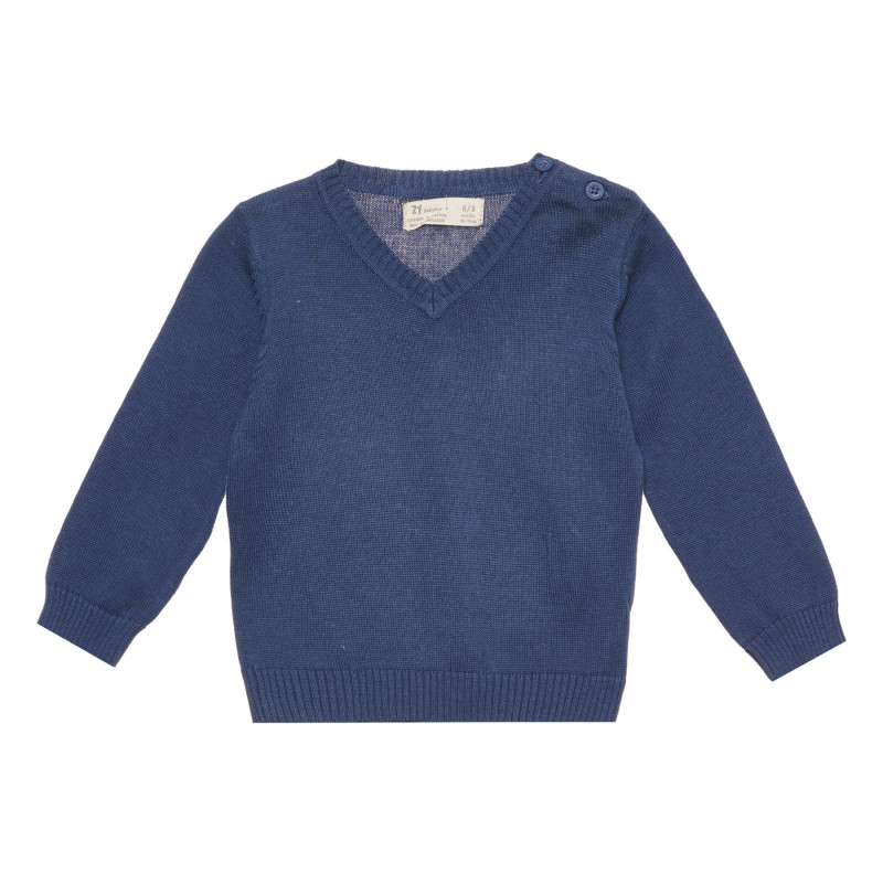 Μπλε πουλόβερ με κουμπιά στον ώμο, για αγοράκι  318554