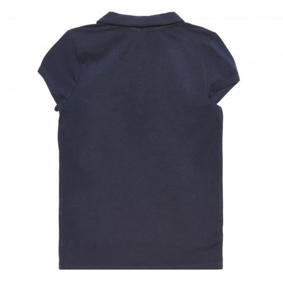 Βαμβακερό μπλουζάκι σε μπλε χρώμα με γιακά ZY 318690 4