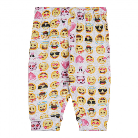 Παντελόνι με στάμπα emoji σε γκρι χρώμα, για μωρό ZY 319828 