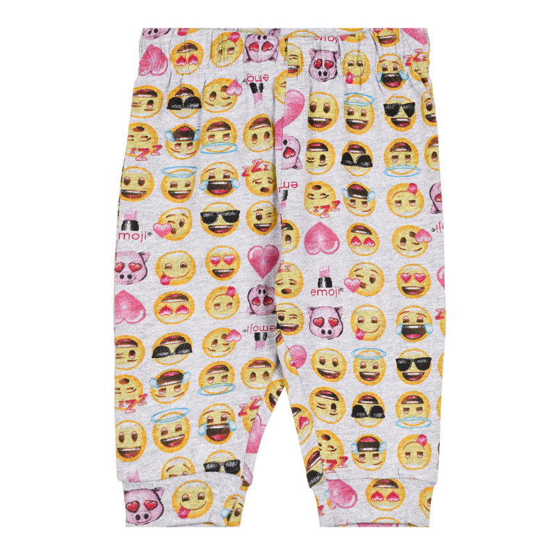 Παντελόνι με στάμπα emoji σε γκρι χρώμα, για μωρό  319828