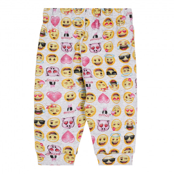 Παντελόνι με στάμπα emoji σε γκρι χρώμα, για μωρό ZY 319829 4
