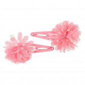 Σετ από δύο ροζ φουρκέτες με σχέδιο λουλουδιών ZY 320166 