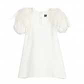 Βαμβακερό φόρεμα με κοντά μανίκια και απλικέ λευκά φτερά The Tiny Universe 32173 2