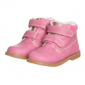 Ροζ μπότες με επένδυση και αυτοκόλλητα velcro Cool club 321765 