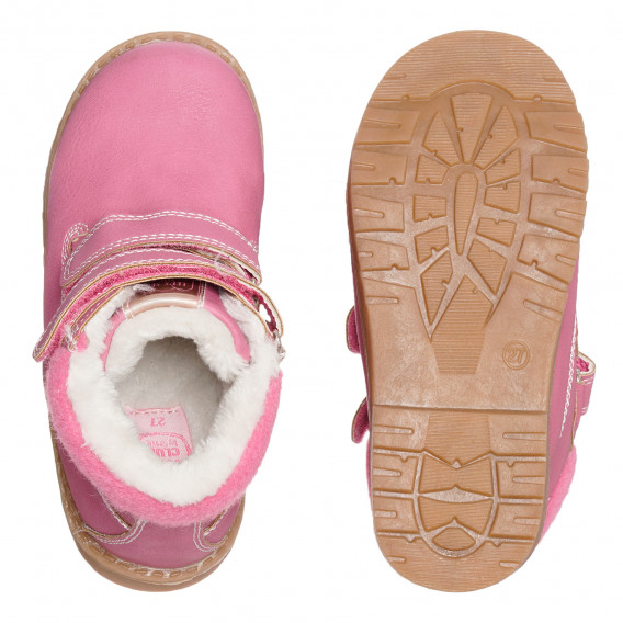 Ροζ μπότες με επένδυση και αυτοκόλλητα velcro Cool club 321767 3