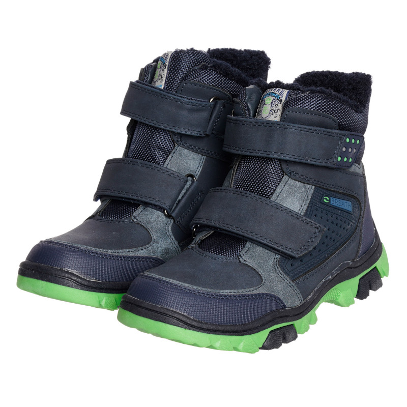 Μπότες με πράσινες λεπτομέρειες σε σκούρο μπλε χρώμα  321775