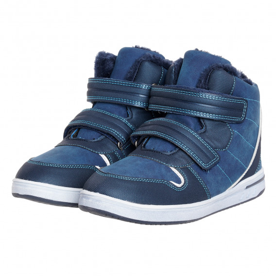 Ψηλά αθλητικά παπούτσια με επένδυση σε σκούρο μπλε Cool club 321785 