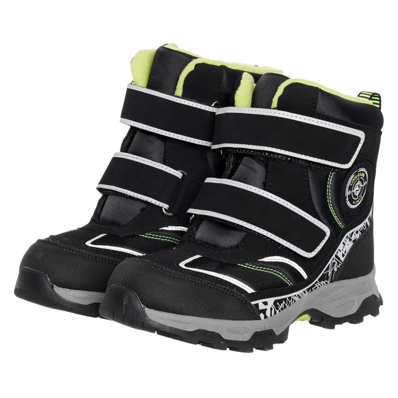 Μαύρες χειμερινές μπότες με πράσινες λεπτομέρειες  321794