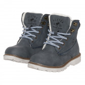 Χειμερινές μπότες ALASKA σε σκούρο γκρι χρώμα, με χρωματιστές λεπτομέρειες Cool club 321838 