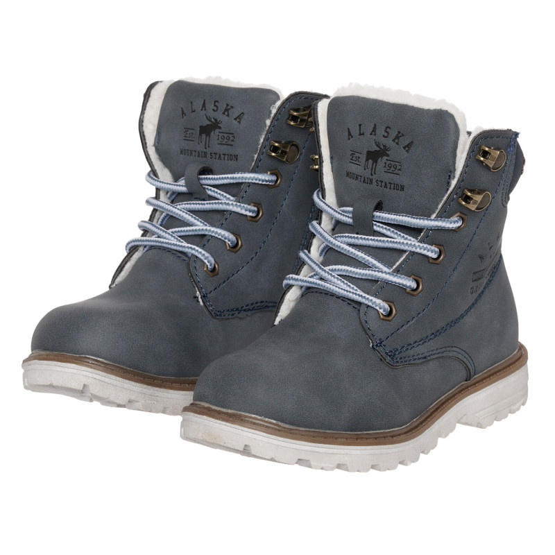 Χειμερινές μπότες ALASKA σε σκούρο γκρι χρώμα, με χρωματιστές λεπτομέρειες  321838