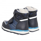 Χειμερινές μπότες σε μπλε ναυτικό χρώμα, με πλεκτές λεπτομέρειες Cool club 321846 2