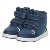 Μπλε χειμωνιάτικες μπότες με πράσινες λεπτομέρειες Cool club 321859 