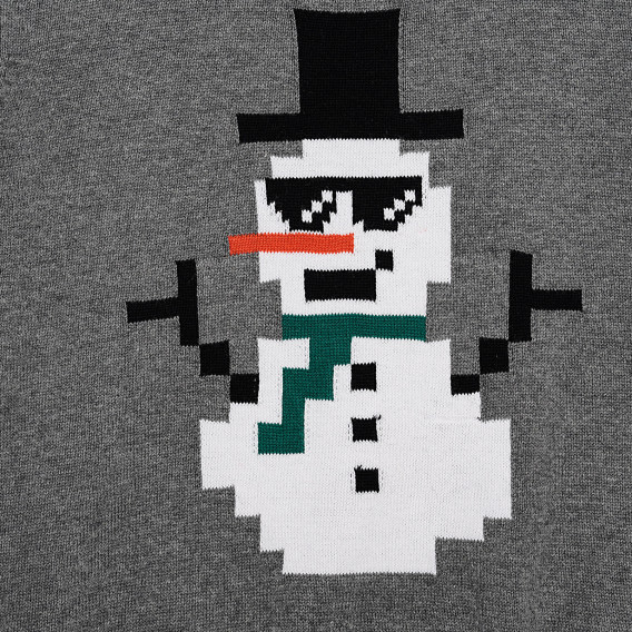 Γκρι πουλόβερ με απλικέ "Snowman". Cool club 322035 2