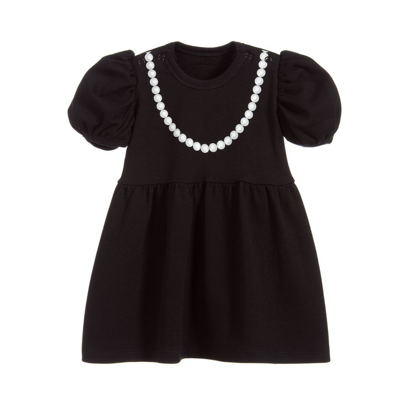 Παιδικό φόρεμα με κοντά μανίκια και σχέδιο με μαργαριτάρια  32205