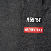 Σκούρο γκρι χειμωνιάτικο μπουφάν με πουπουλένια επένδυση, "North explore" Cool club 322143 3