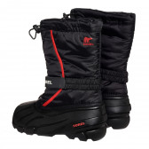 Μαύρες βρεφικές χειμερινές μπότες με κόκκινες λεπτομέρειες Sorel 325088 2