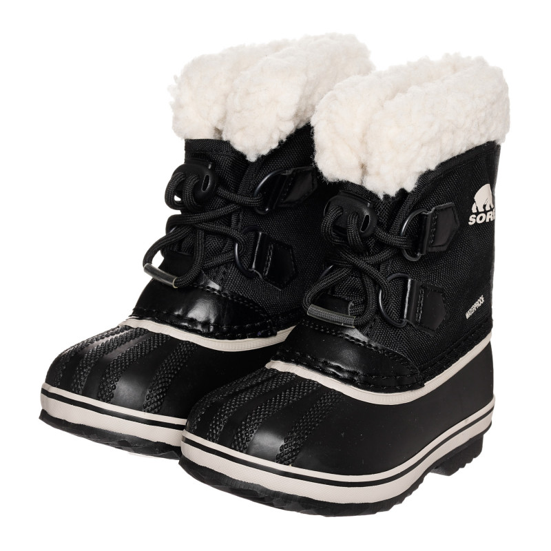 Μαύρες χειμερινές μπότες Sorel με λευκές πινελιές  325093