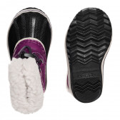 Μαύρες χειμερινές μπότες με μοβ λεπτομέρειες και γούνα Sorel 325098 3