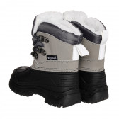 Χειμερινές μπότες σε μαύρο χρώμα με πουπουλένιο και γκρι τόνους Playshoes 325191 2