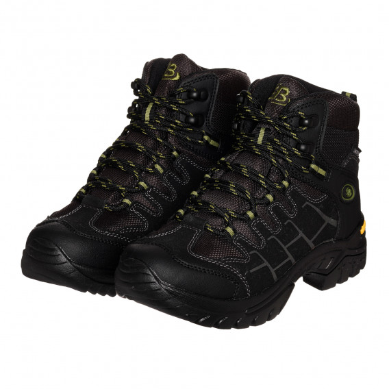Μαύρα αθλητικά παπούτσια Canada με πράσινες λεπτομέρειες Vibram 325208 