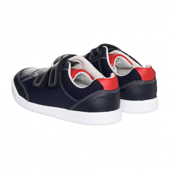 Μπλε αθλητικά παπούτσια από γνήσιο δέρμα με κόκκινες λεπτομέρειες Clarks 325321 2
