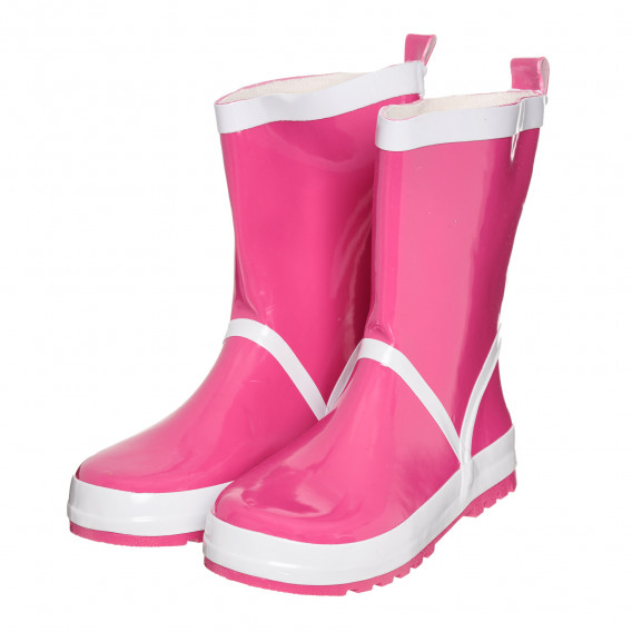 Μπότες από καουτσούκ σε ροζ χρώμα με λευκές πινελιές Playshoes 325532 