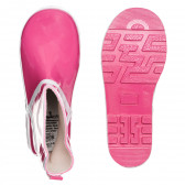 Μπότες από καουτσούκ σε ροζ χρώμα με λευκές πινελιές Playshoes 325534 3